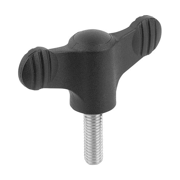 Kipp Wing grip, antistatic plastic, M6 x 20 mm external thread, steel. K0274.1110624X20 - main